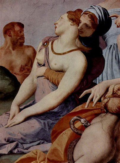 Бронзино (Bronzino) Аньоло : Капелла Элеоноры Толедской. Поклонение медному змию. Деталь 1