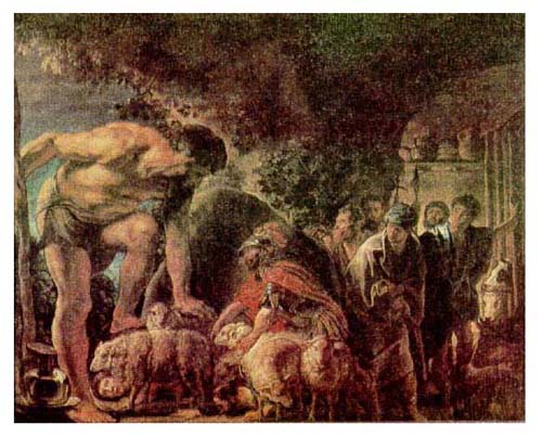 Йорданс (Jordaens) Якоб : Одиссей в пещере Полифема