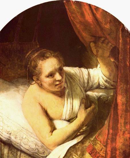 Рембрандт Харменс ван Рейн: Молодая женщина в кровати