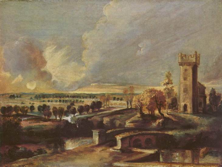 Рубенс  Питер Пауль: Пейзаж с башней замка Стен