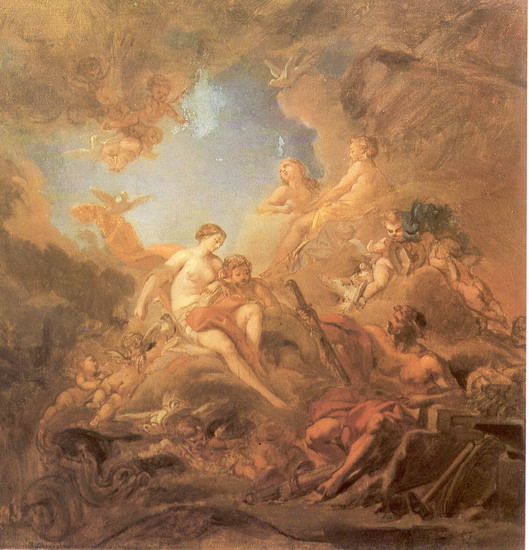 Буше Франсуа : Венера и Вулкан. Эскиз росписи плафона