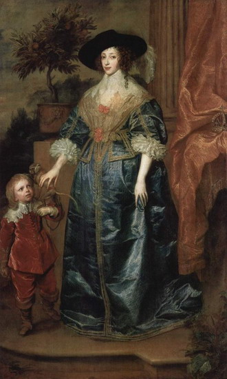 Ван Дейк: Портрет королевы Марии с карликом Джеффри Хадсоном