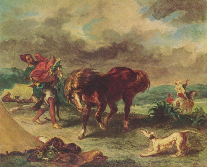 Делакруа (Delacroix) Эжен : Марокканец и его конь