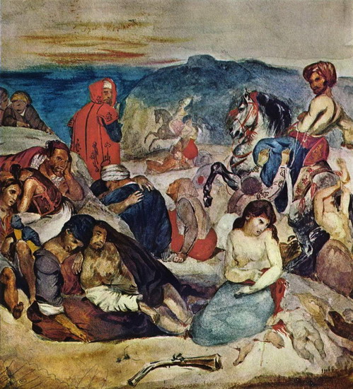 Делакруа (Delacroix) Эжен : Резня на Хиосе. Этюд