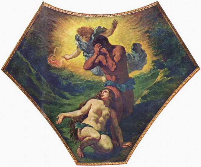 Делакруа (Delacroix) Эжен : Фреска. Адам и Ева. Бурбонский дворец