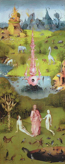 Босх (Bosch; собственно ван Акен, van Aeken) Иероним (Хиеронимус): Сад земных наслаждений. Творение. Левое крыло