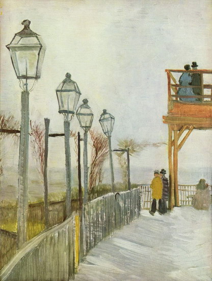 Ван Гог (van Gogh) Винсент : Монмартр в районе верхней мельницы