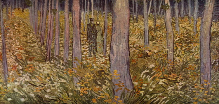 Ван Гог (van Gogh) Винсент : Пара на лесной прогулке