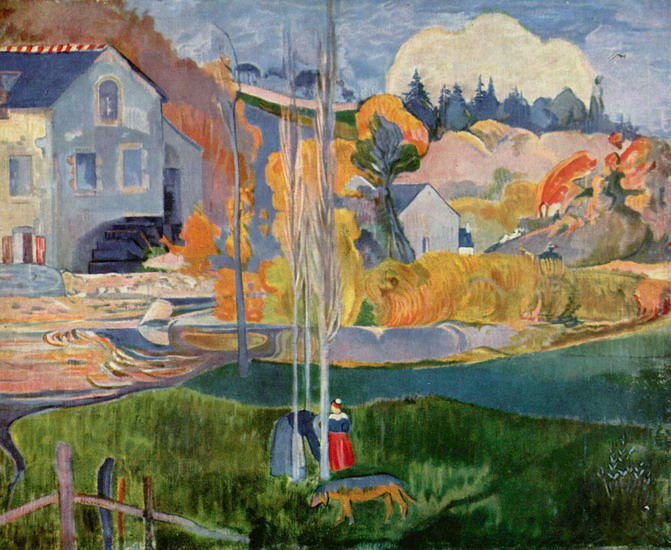 Гоген (Gauguin) Поль : Мельница Давида в Понт-Авене