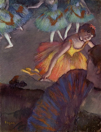 Дега (Degas) Эдгар : Балетный спектакль. Вид на сцену из ложи