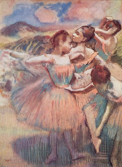 Дега (Degas) Эдгар : Пейзаж с танцовщицами