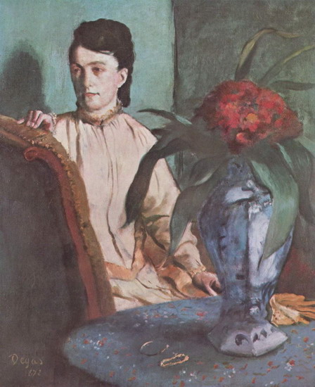 Дега (Degas) Эдгар : Сидящая женщина с вазой