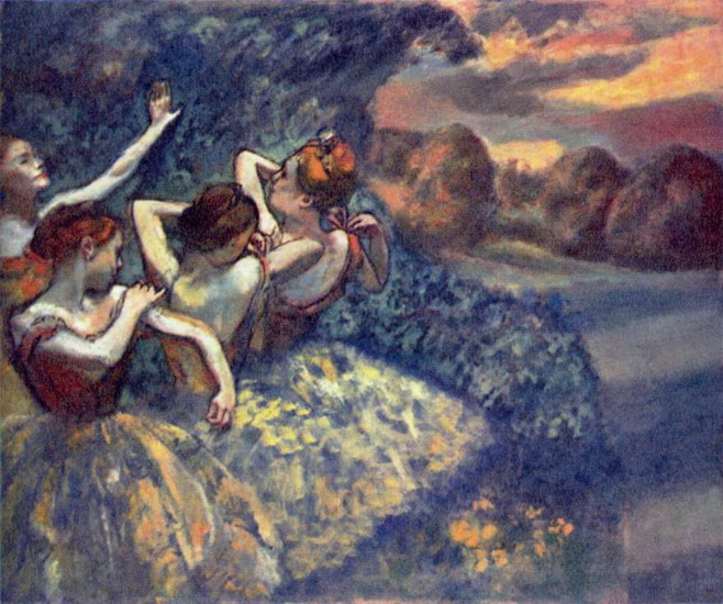 Дега (Degas) Эдгар : Четыре танцовщицы