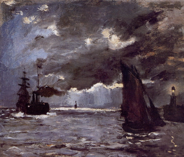 Моне (Monet) Клод: Ночное море