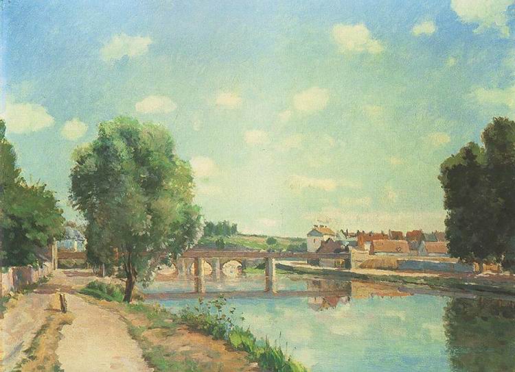 Моне (Monet) Клод: Железнодорожный мост в Понтуазе