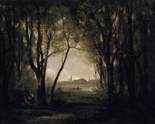 Коро (Corot) Жан Батист Камиль : Пейзаж с озером