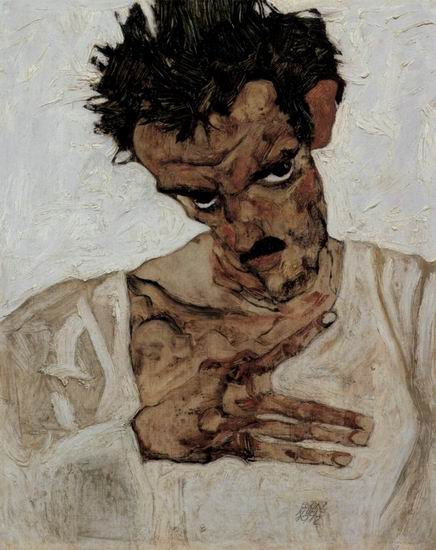 Шилле (Schielle) Эгон : Автопортрет со склоненной головой