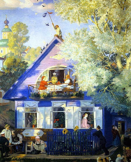 Кустодиев Борис Михайлович: Голубой домик