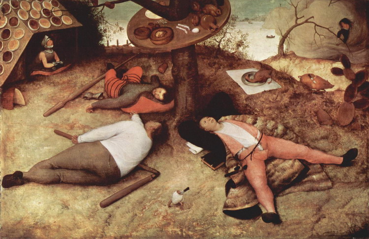 Брейгель (Breughel, Brueghel или Bruegel) Питер, С: Шлараффия. Страна лентяев