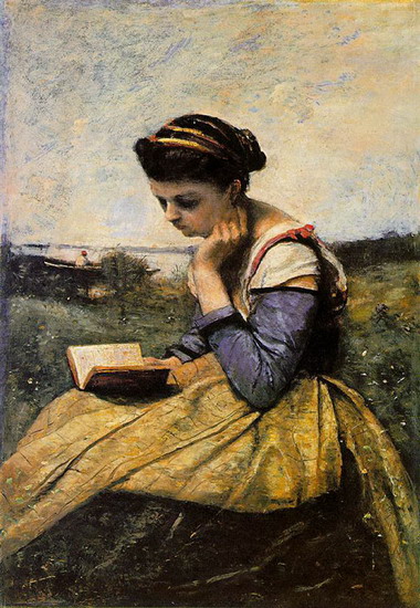 Коро (Corot) Жан Батист Камиль : Читающая женщина