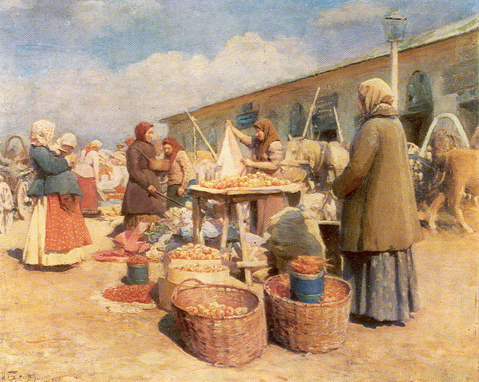 Горохов Иван Лаврентьевич : Яблочный базар в Можайске