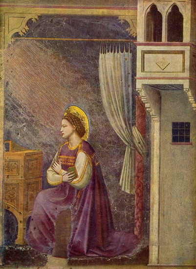 Джотто ди Бондоне (Giotto di Bondone) : Благовещение. Фрагмент
