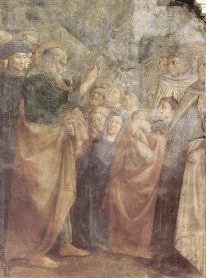 Мазаччо (Masaccio) (наст. имя Томмазо ди Джованни ди Симоне Кассаи, Tomasso di Giovanni di Simone Cassai): Проповедь Петра