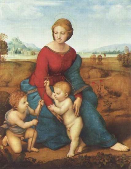 Рафаэль (наст. имя Рафаэлло Санти) (Raffaello Sant: Мадонна с младенцем Христом и Иоанном Крестителем