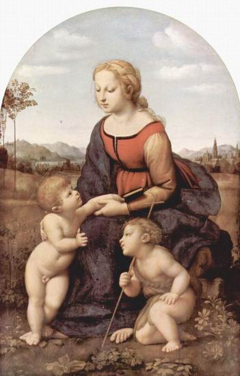 Рафаэль (наст. имя Рафаэлло Санти) (Raffaello Sant: Прекрасная садовница. Мария с младенцем Христом и Иоанном Крестителем