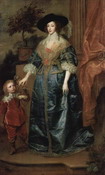 Ван Дейк: Портрет королевы Марии с карликом Джеффри Хадсоном