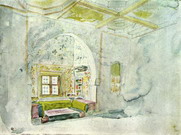 Делакруа (Delacroix) Эжен : Комната с нишей во дворце султана Мекены
