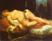 Делакруа (Delacroix) Эжен : Одалиска на диване