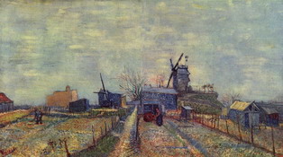 Ван Гог (van Gogh) Винсент : Огороды на Монмартре. Вариант