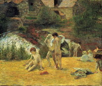 Гоген (Gauguin) Поль : Купальщицы у мельницы Бойс де Амур. Понт Авен