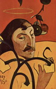 Гоген (Gauguin) Поль : Символистский автопортрет с нимбом