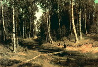 Шишкин Иван Иванович : Ручей в березовом лесу