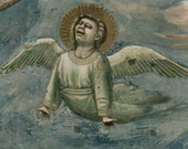 Джотто ди Бондоне (Giotto di Bondone) : Оплакивание Христа. Фрагмент. Скорбящий ангел 4