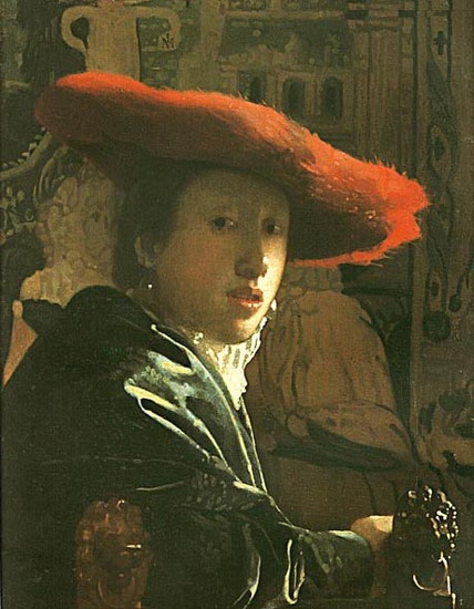 Вермер Делфтский (Vermeer van Delft) Ян : Девушка в красной шляпе