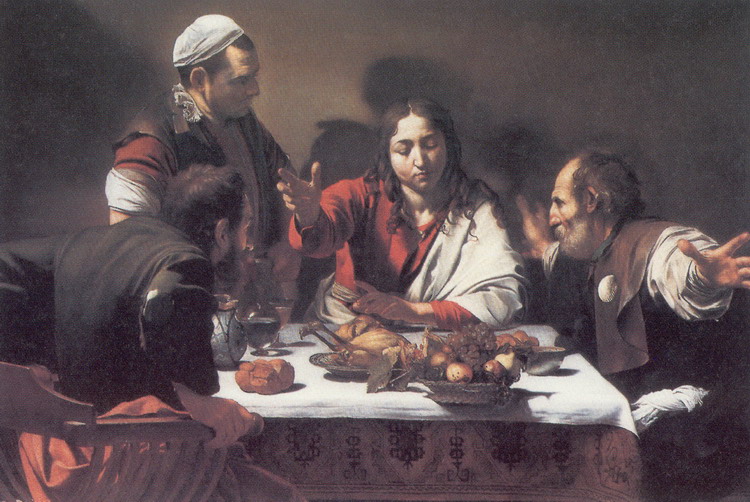 Караваджо (Caravaggio) Микеланджело да (настоящее : Трапеза в Эммаусе