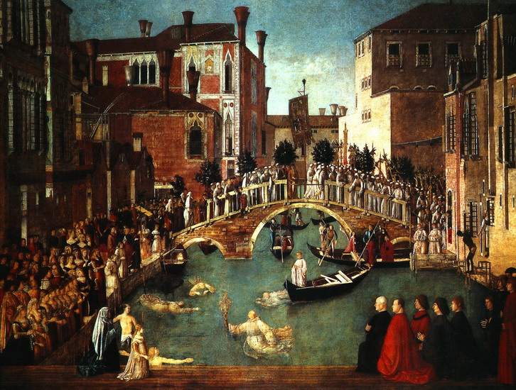 Беллини (Bellini) Джованни, также Джамбеллино : Чудо с крестом у моста Сан Лоренцо
