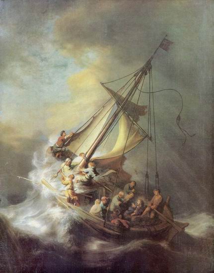 Рембрандт Харменс ван Рейн: Христос во время бурина Галилейском озере