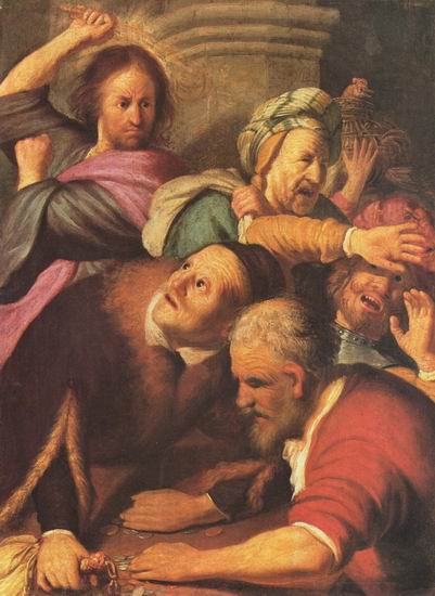 Рембрандт Харменс ван Рейн: Христос, изгоняющий менял из храма