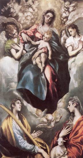 Эль Греко (El Greco) Доменико (наст. имя Доменикос: Мадонна с младенцем, Святыми Инессой и Мартиной