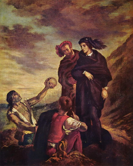 Делакруа (Delacroix) Эжен : Гамлет и Горацио на кладбище
