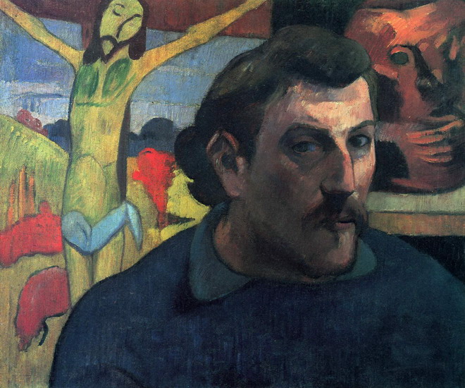Гоген (Gauguin) Поль : Автопортрет с желтым Христом