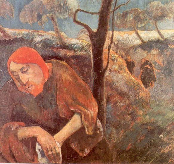 Гоген (Gauguin) Поль : Автопортрет. Христос в Гефсиманском саду