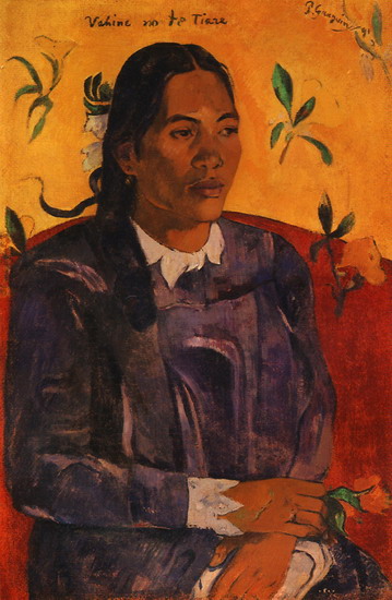 Гоген (Gauguin) Поль : Женщина с цветком