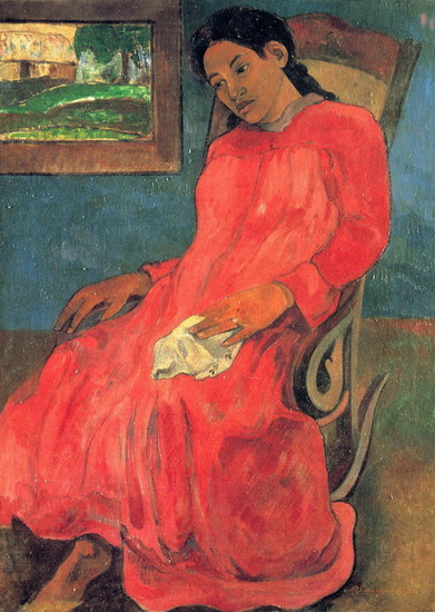 Гоген (Gauguin) Поль : Женщина в красном
