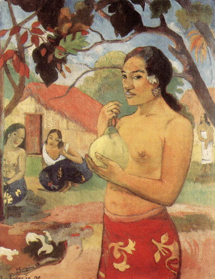 Гоген (Gauguin) Поль : Женщина, держащая плод