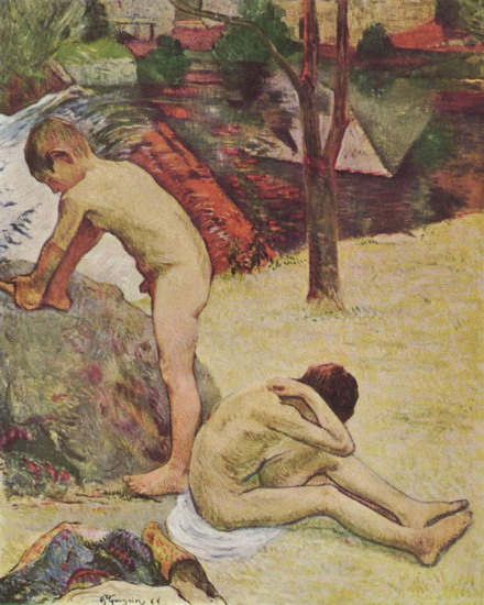 Гоген (Gauguin) Поль : Купание бретонских мальчиков